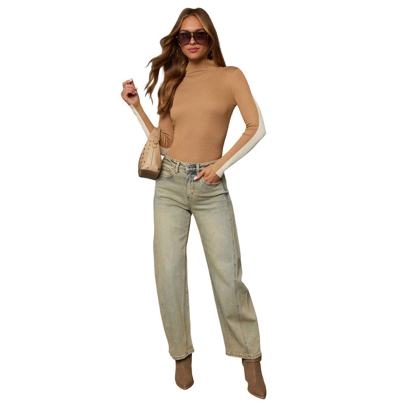 Women’s Retro Straight-Leg Distressed Khaki Jeans - TikTopia