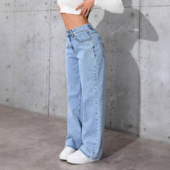 Women's Printed Jeans Summer Loose Trendy - TikTopia