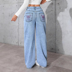 Women's Printed Jeans Summer Loose Trendy - TikTopia