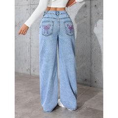 Women's Printed Jeans Summer Loose Trendy - TikTopia