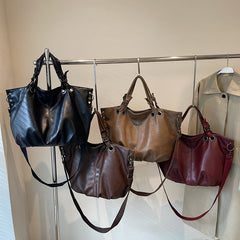 Solid Color Portable One-shoulder Tote Women's Bag - TikTopia