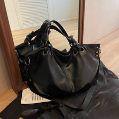 Solid Color Portable One-shoulder Tote Women's Bag - TikTopia