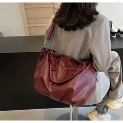 Solid Color Portable One-shoulder Tote Women's Bag - TikTopia