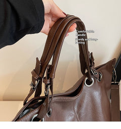 Solid Color Portable One-shoulder Tote Women's Bag - TikTopia