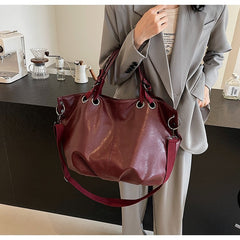 Solid Color Portable One-shoulder Tote Women's Bag - TikTopia