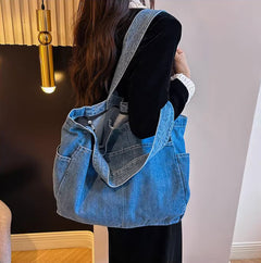 Denim Shoulder Bag Large Capacity Totes - TikTopia