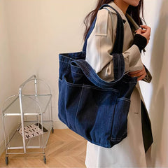 Denim Shoulder Bag Large Capacity Totes - TikTopia