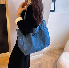 Denim Shoulder Bag Large Capacity Totes - TikTopia