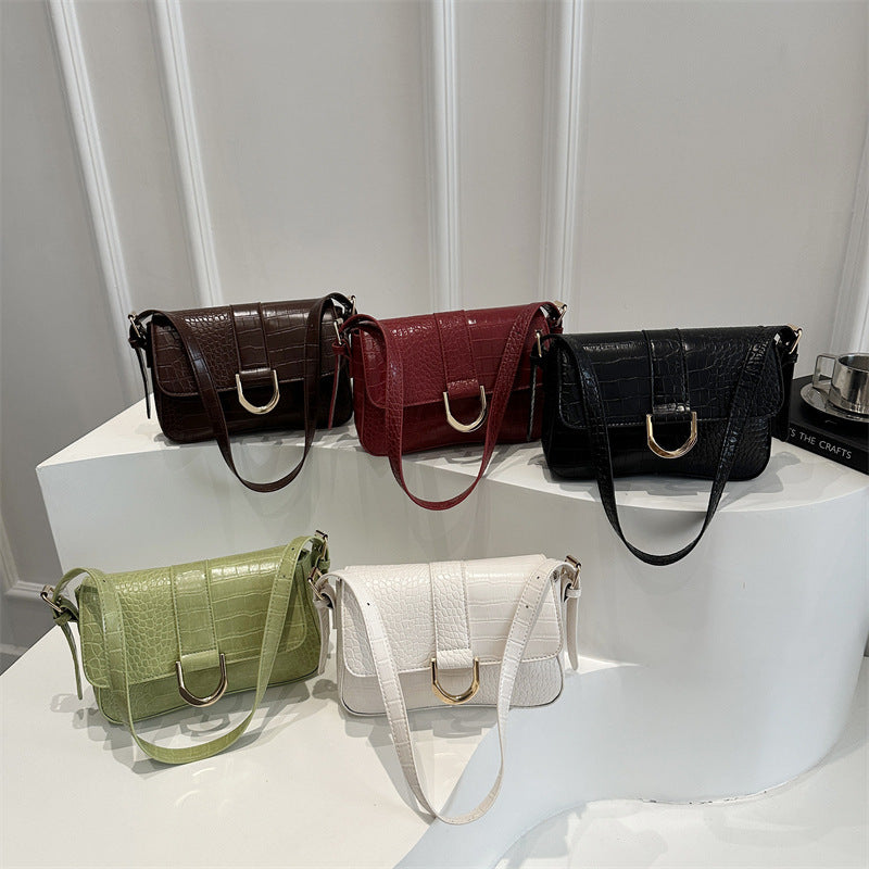 Advanced Texture Underarm Retro Style Fashionable Vachette Clasp Women's Shoulder Bag - TikTopia