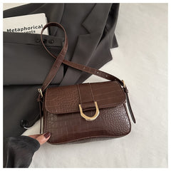 Advanced Texture Underarm Retro Style Fashionable Vachette Clasp Women's Shoulder Bag - TikTopia