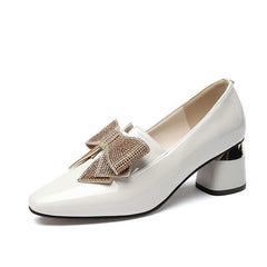 Rhinestone Bow High Heel Women's Shoes - TikTopia