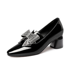 Rhinestone Bow High Heel Women's Shoes - TikTopia