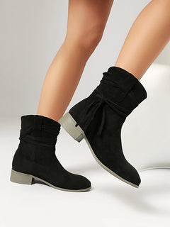 Short Boots Round Toe Foreign Trade Suede Tassel Women's Shoes - TikTopia