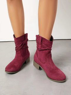 Short Boots Round Toe Foreign Trade Suede Tassel Women's Shoes - TikTopia