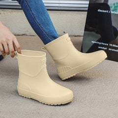 Mid-calf Women's Stylish Water Shoes Outdoor Non-slip Adult Rain Boots - TikTopia