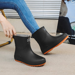 Mid-calf Women's Stylish Water Shoes Outdoor Non-slip Adult Rain Boots - TikTopia