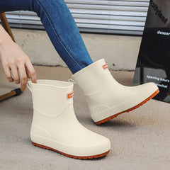 Mid-calf Women's Stylish Water Shoes Outdoor Non-slip Adult Rain Boots - TikTopia
