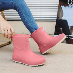 Mid-calf Women's Stylish Water Shoes Outdoor Non-slip Adult Rain Boots - TikTopia