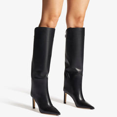 Simple European And American Style Fashion Catwalk Pointed-toe Stiletto Straight Boots - TikTopia