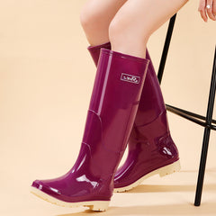 Fleece-lined Warm Length Waterproof Rain Boots - TikTopia