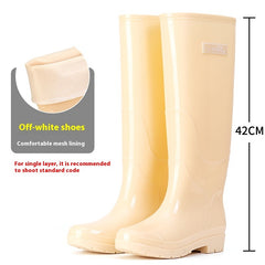 Fleece-lined Warm Length Waterproof Rain Boots - TikTopia