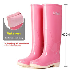Fleece-lined Warm Length Waterproof Rain Boots - TikTopia