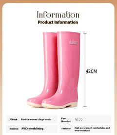 Fleece-lined Warm Length Waterproof Rain Boots - TikTopia