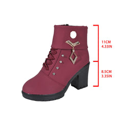 Size Martin Boots Rhinestone High-heeled Cotton Boots Plus - TikTopia