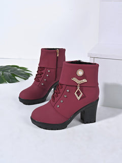 Size Martin Boots Rhinestone High-heeled Cotton Boots Plus - TikTopia