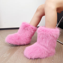 Snow Boots Middle Boots Furry Boots - TikTopia