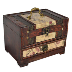 Wooden Jewellery Dressing Box With Mirror - TikTopia