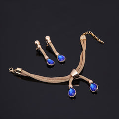Necklac Earrings Jewellery Set Four-piece Gilded - TikTopia
