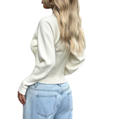 Women’s White Viscose Cardigan - TikTopia