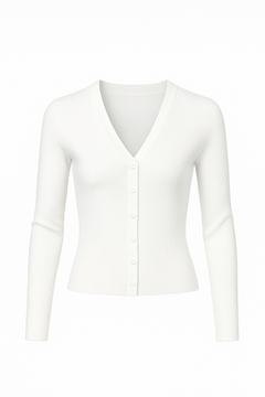 Women’s White Viscose Cardigan - TikTopia