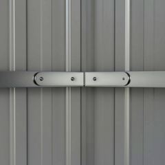Outsunny 11 x 5.6ft Galvanised Metal Garden Shed with Lockable Doors, Grey - TikTopia