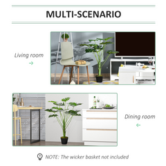 Artificial Monstera Tree 13 Leaves & Nursery Pot, Fake Tropical Palm Tree 85cm - TikTopia