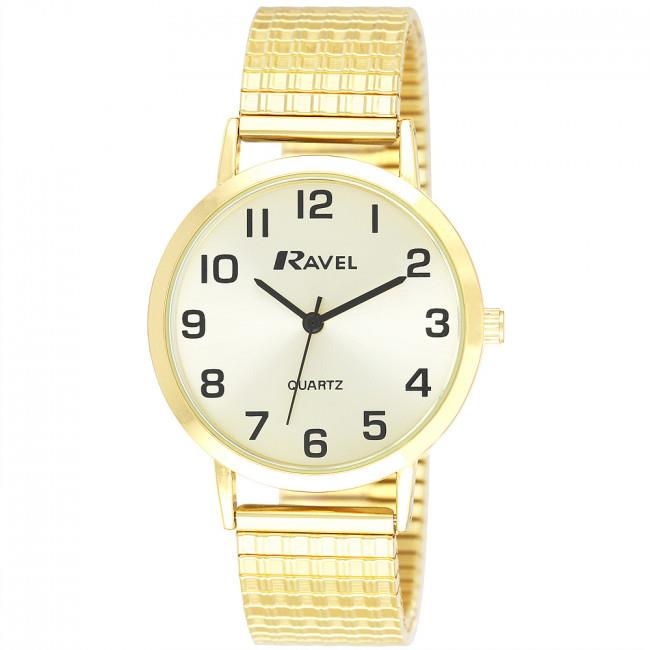 Ravel Mens Basic Slimline Soft Comfort Fit Expander Bracelet Wrist Watch - TikTopia