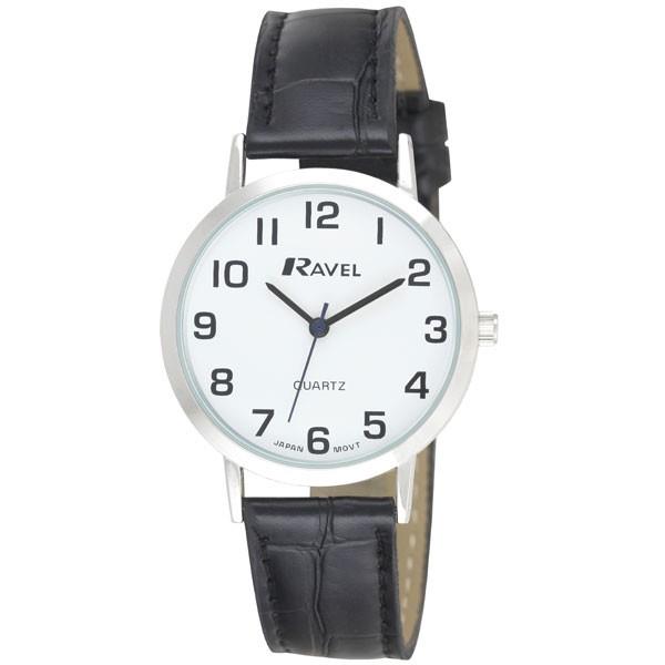 Ravel Mens Classic Strap Black/Silver Watch - TikTopia