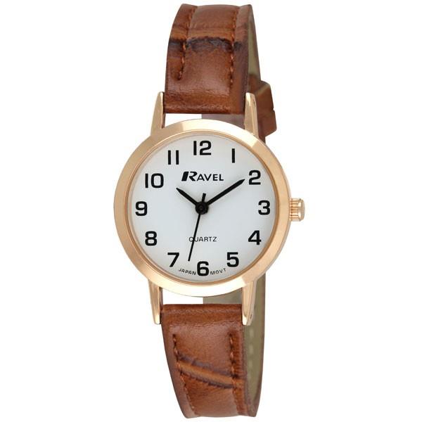 Ravel Ladies Classic Strap Brown / Gold Watch - TikTopia