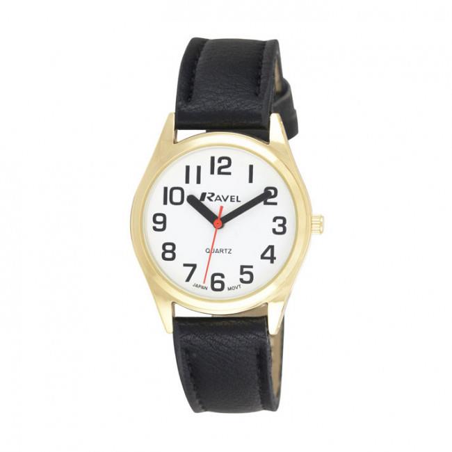 Ravel Womens Classic Strap Black/Gold Watch - TikTopia