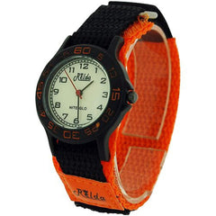 Relda Children's Analogue Nite-Glo Quartz Luminous Dial Orange & Black Velcro Girls/Boy Watch - TikTopia