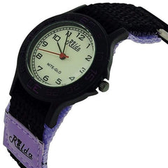 Relda Children's Analogue Nite-Glo Quartz Luminous Dial Purple & Black Velcro Girls Watch - TikTopia