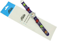 Relda Children's Big Number Analog Spiders & Web On Purple Silicone Strap Girl's Watch - TikTopia