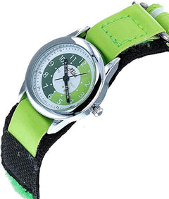 Relda Children's Time Teacher Analogue Green Velcro Strap Boy's Watch - TikTopia