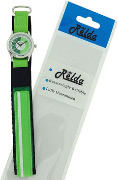 Relda Children's Time Teacher Analogue Green Velcro Strap Boy's Watch - TikTopia
