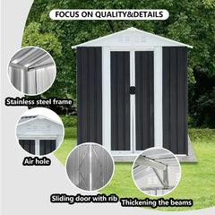 Outdoor Metal Gardening Tools Storage Shed - TikTopia