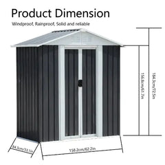 Outdoor Metal Gardening Tools Storage Shed - TikTopia