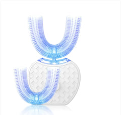 360° Automatic Electric Toothbrush, Waterproof U-Shape with Blue Light Whitening & USB Charging - TikTopia