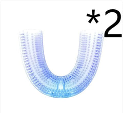360° Automatic Electric Toothbrush, Waterproof U-Shape with Blue Light Whitening & USB Charging - TikTopia