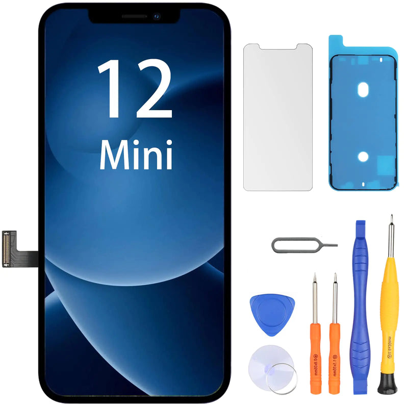 LL TRADER Screen Replacement for iPhone 12 Mini LCD Retina 5.4 FHD Display COF Touch Screen Digitiser with Repair Tool Kits Waterproof Tape Screen Protector 2024 - TikTopia